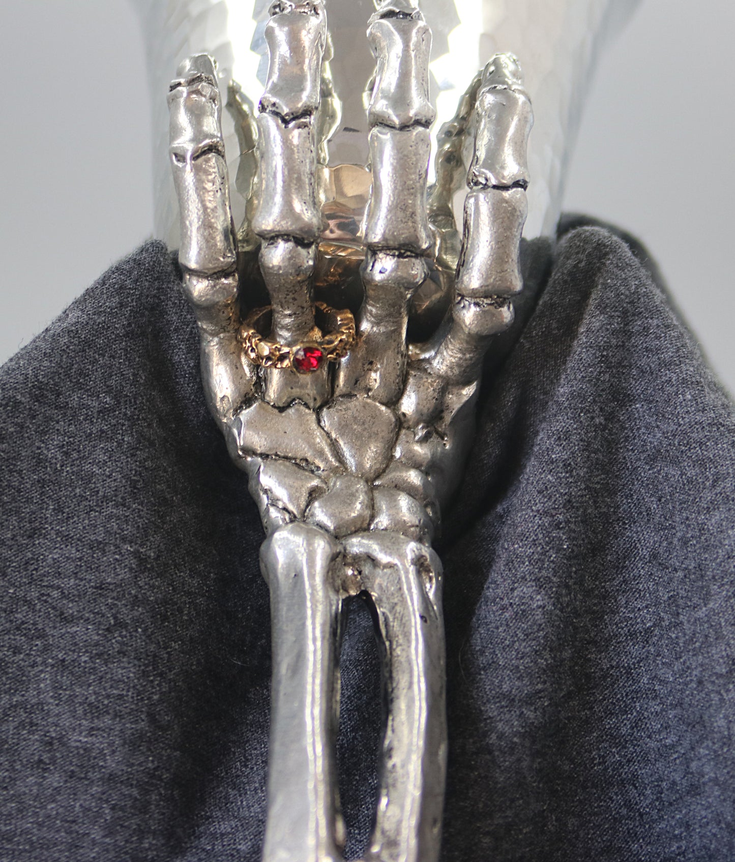 Skeleton Hand Pewter Goblet