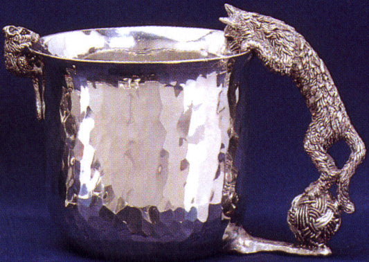 Cat Pewter Cup