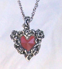 Rose Heart Pewter Pendant