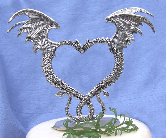 Dragon Heart Pewter Cake Top